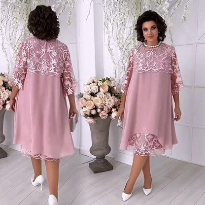 Herminia - Transparentes Spitzenkleid im Lagenlook