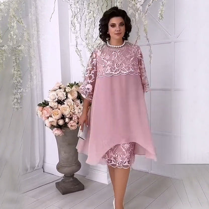 Herminia - Transparentes Spitzenkleid im Lagenlook