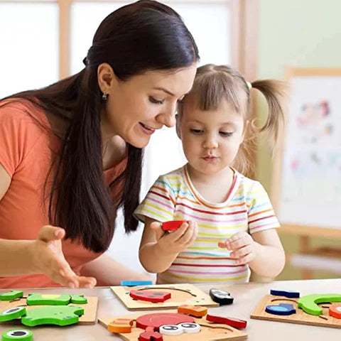 MontessoriVerwondering™ - Stel van 6 tangram puzzels voor kleine handjes