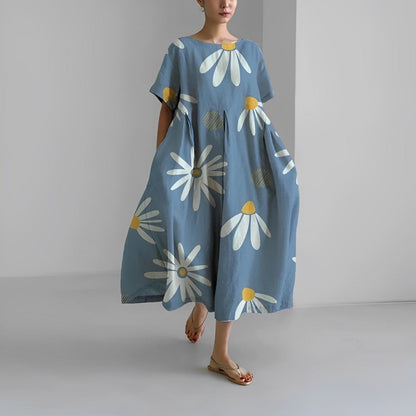 Adelia - Bohemian Dress with Floral Pattern